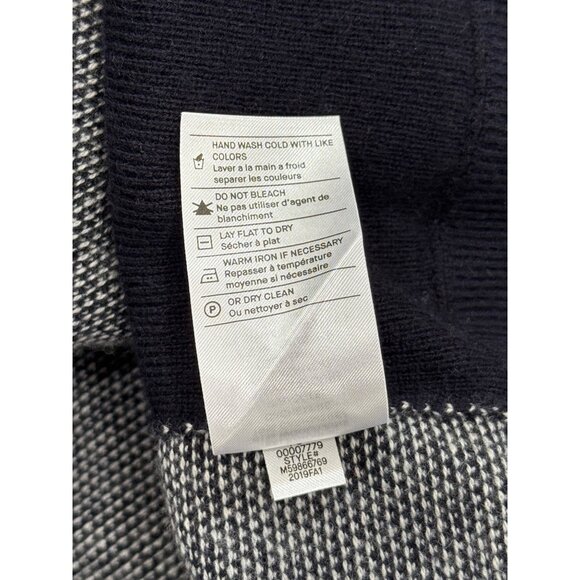 Vince Wool Cashmere Sweater Gray Navy Birdseye Crewneck Pullover Mens Size L - Picture 5 of 7